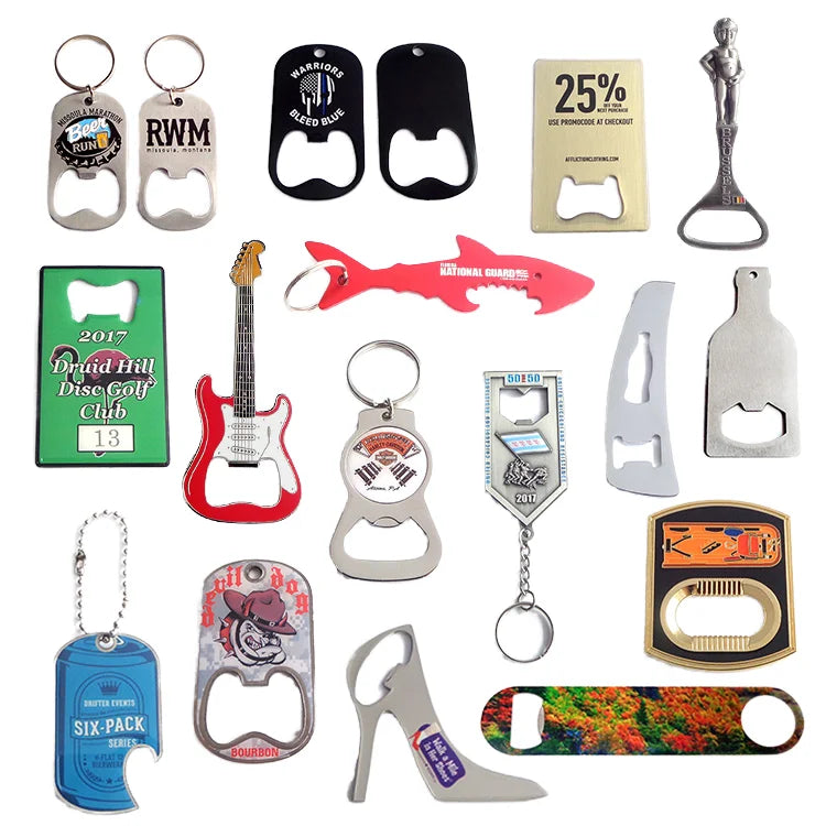 Creative Kitchen Custom Logo Shape Design Colors Epoxy Zinc Alloy Metal Bottle Opener Keychain for Beer Opening