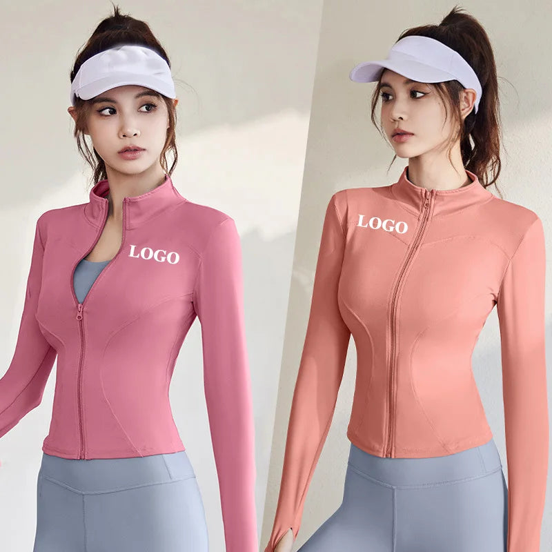 RUIQUWIN Wholesale Outdoor Sports Plus-size Women's Tight Quick-drying Breathable Standing Collar Running Yoga Fitness Coat