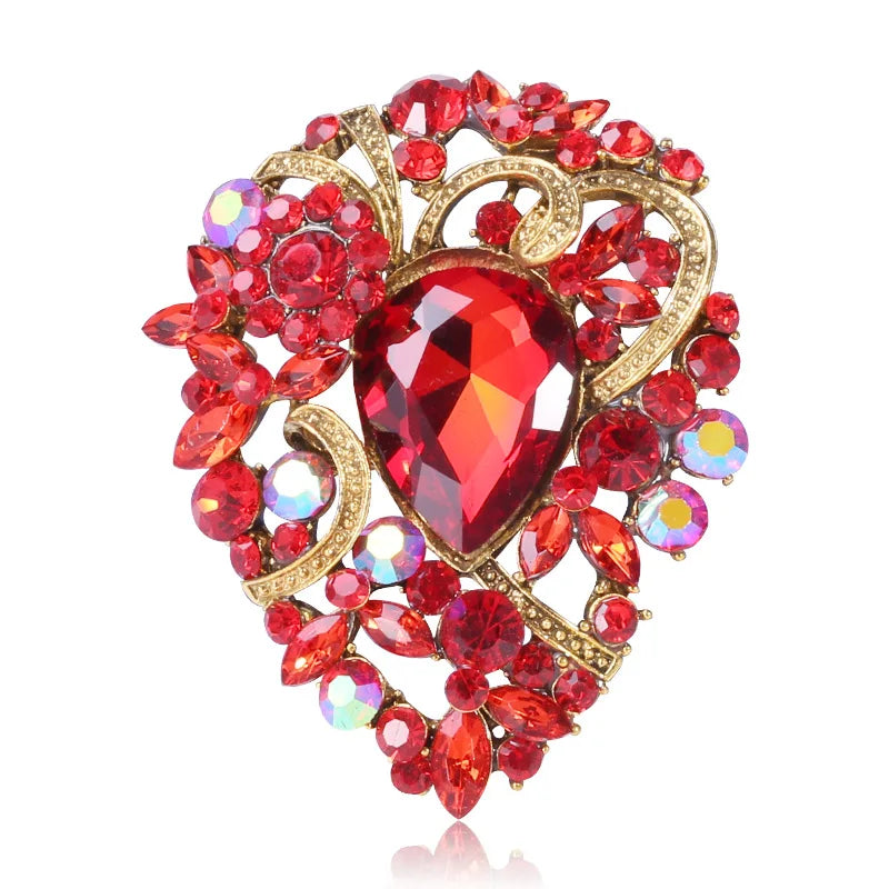 Hot Sale Fashion Women Suit Dress Clothing Accessories Pin Corsage Jewelry Crystal Rhinestone Glass Brooch