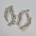 SLBRIDAL Handmade Opal Crystal Clear Rhinestones Wedding Hair Clip Barrettes Bridal Headpieces Hair Accessories Women Jewelry