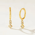 Nagosa Fashion Women Jewelry 18k Gold Vermeil 925 Sterling Silver Geometric Cubic Zirconia Dangle Hoop Earrings