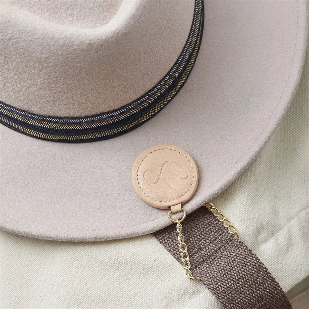 Strong Magnetic Closure Small and Unique Hat Holder Hat Clip for Travel on Bag Suitcase Tote or Other Bags.
