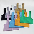 Candy Colors Sleeveless Women's Tank Top Quick Dry Sports Fitness Casual Women's Ribbed Tank Top