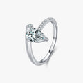 925 Sterling Silver Exquisite Water Drop Clear CZ Rings for Women Wedding Engagement Statement Jewelry Accessories