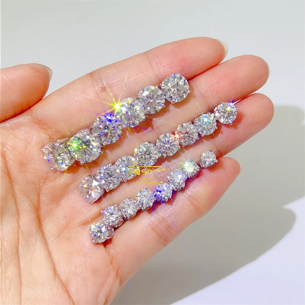 Wholesale Luxury Earrings Classic Vvs Moissanite Diamond Silver 10k 14k 18k Solid Gold Jewelry Moissanite Stud Earring