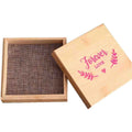 Natural Bamboo Wooden  Necklace   Keepsake Box with Creative Left Cover Square Shape Jewelry Tea Gift Storage Box