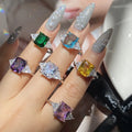 DAIHE Ins Hot Sales Fashion Jewelry Wedding Engagement Ring Colored Diamond Rings