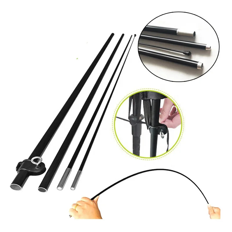 Wholesale Feather Teardrop Flag Pole Telescopic Aluminium Fiberglass Flexible Beach Flag Poles