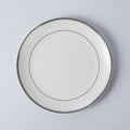 2022 New Design Promotion Bulk Silver Rimmed Ceramic Plate 7 8 10 12 Inch Plate Bone China Restaurant Shallow Plate