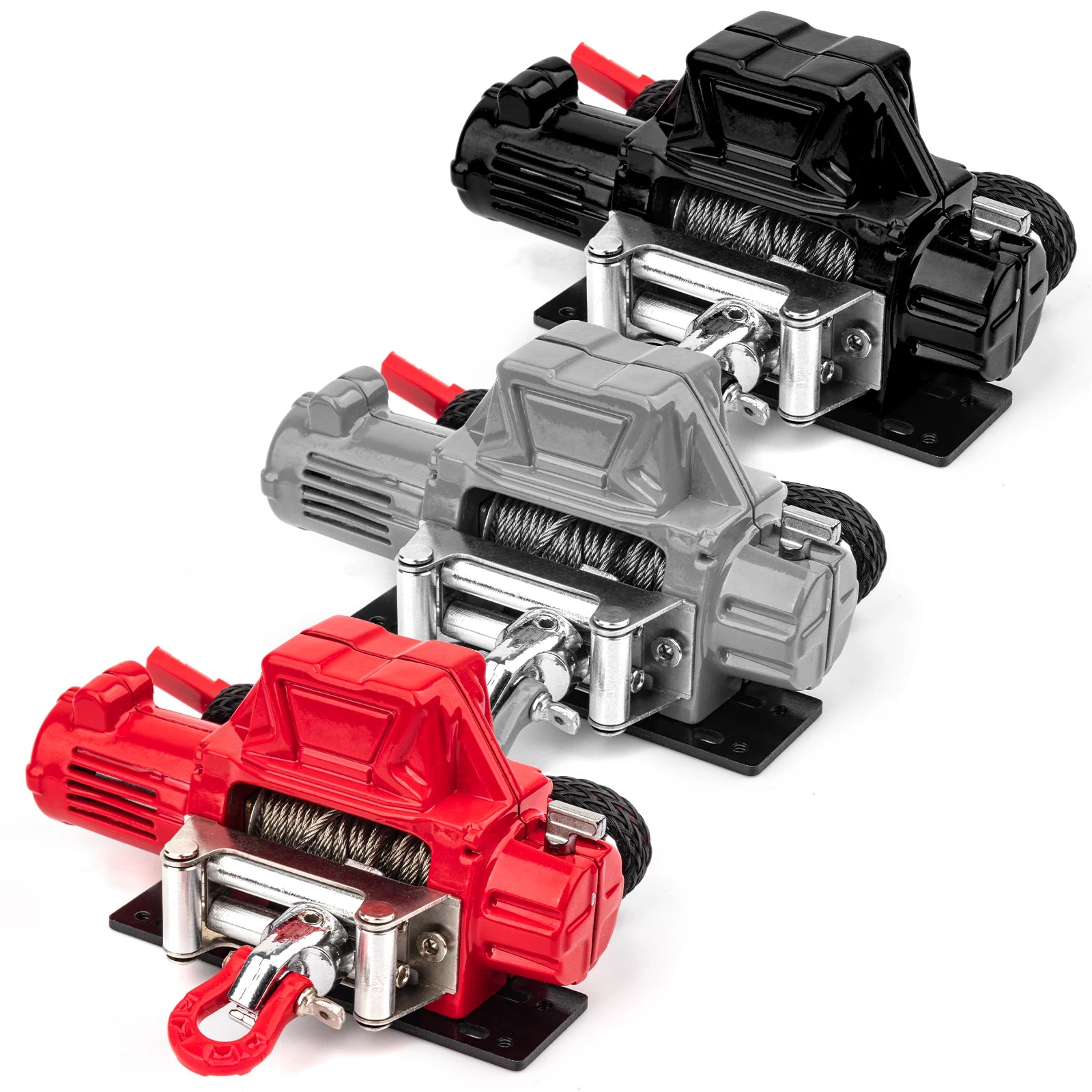 RC Metal Winch Remote Control Simulation Pull Toy Model Winch for 1/10 RC Crawler Car Axial SCX10 90046 TRX4 Redcat Decorative