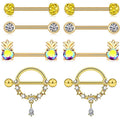 Gaby New 316L Surgical Steel Nipple Rings Blue Beautiful Vibrating Nipple Ring butterfly Pineapplenipple Kit Body Piercing Jewel