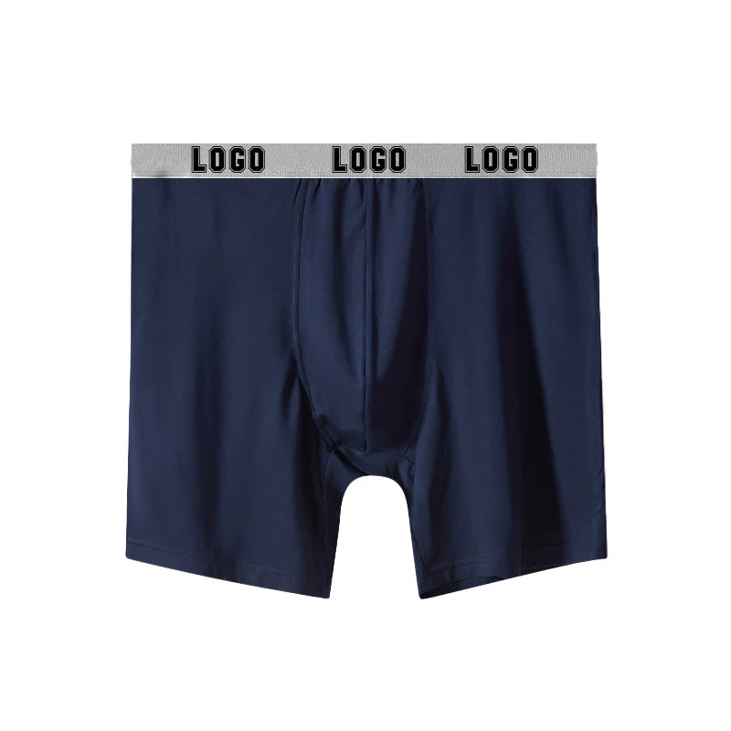 High Quality Men's Luxury Solid Boxer Brief Underwear New Stylish Breathable Shorts with Custom Logo Print