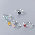 New Cute Design S925 Sterling Silver Enamel Smile Face Ring Silver Jewelry for Women J9932