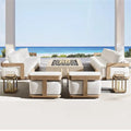 Custom Teak Wood Outdoor Sofa Set Luxury Patio Garden Furniture Living Room Hotel Villa Restaurant Beach Leisure Exterior