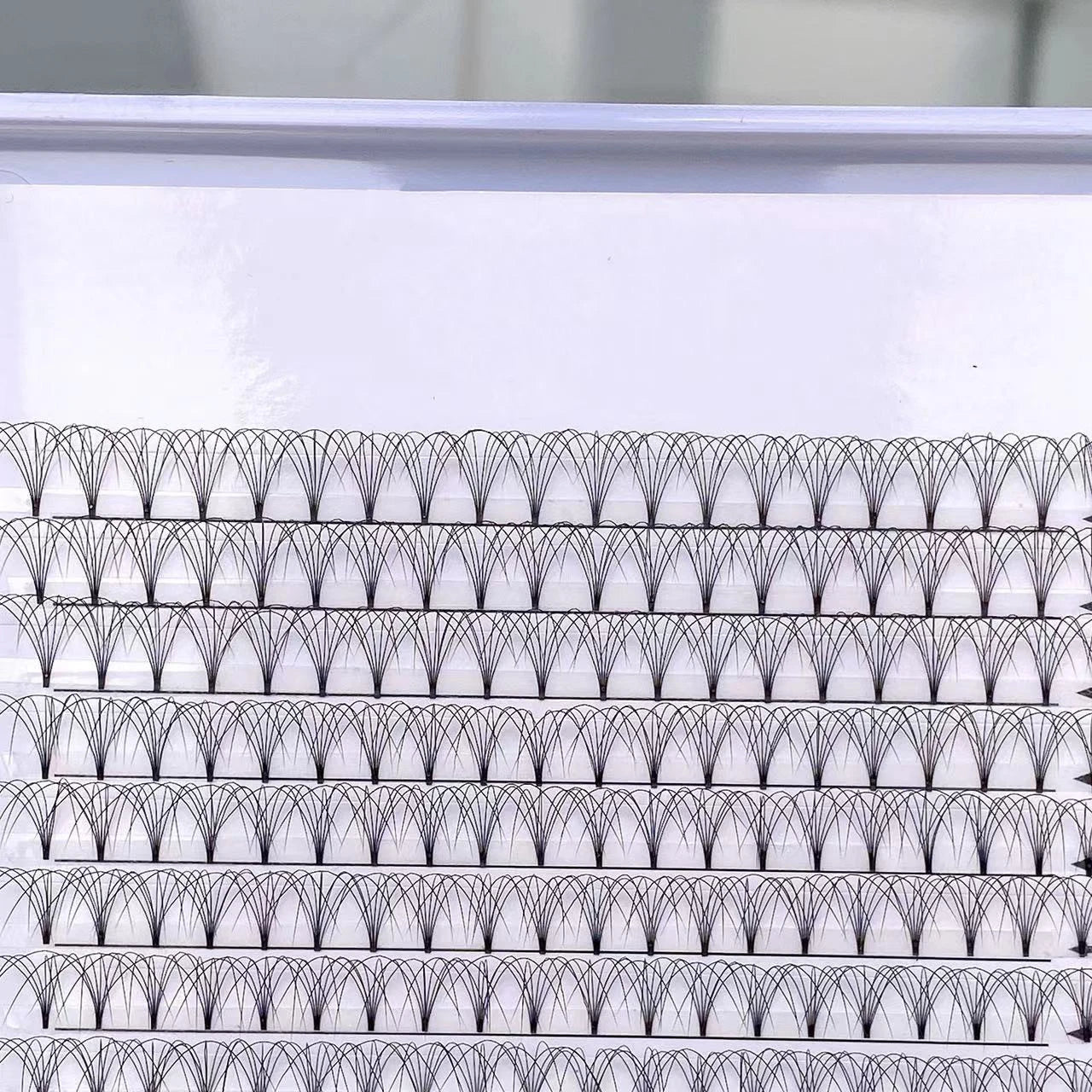 Premade 0.07 Volume Eyelash Extension Fans 6D Short Stem XL Tray Synthetic Silk Lashes