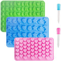 55 Mini Silicone Hearts Gummy Candy Chocolate Molds Includes Small Fruits and Marine Animal Shapes for Cake Tools