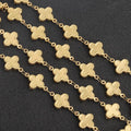New Stainless Steel Hollow Four Leaf Chain PVD Gold Plated Clover Chain for Diy Jewelry Making