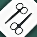 Curved and Rounded Safety Tip Facial Hair Small Eyebrow Grooming Scissors for Men Women - Eyebrow Nose Hair Mustache