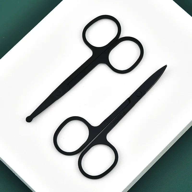 Curved and Rounded Safety Tip Facial Hair Small Eyebrow Grooming Scissors for Men Women - Eyebrow Nose Hair Mustache