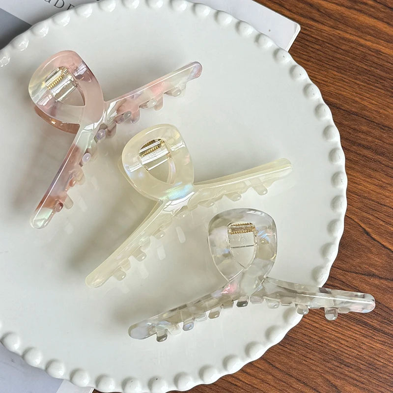 ZiTeng Ins Style Acetate Gripper Fishtail Back of Head Shark Clip High Ponytail Cross-over Hair Clip