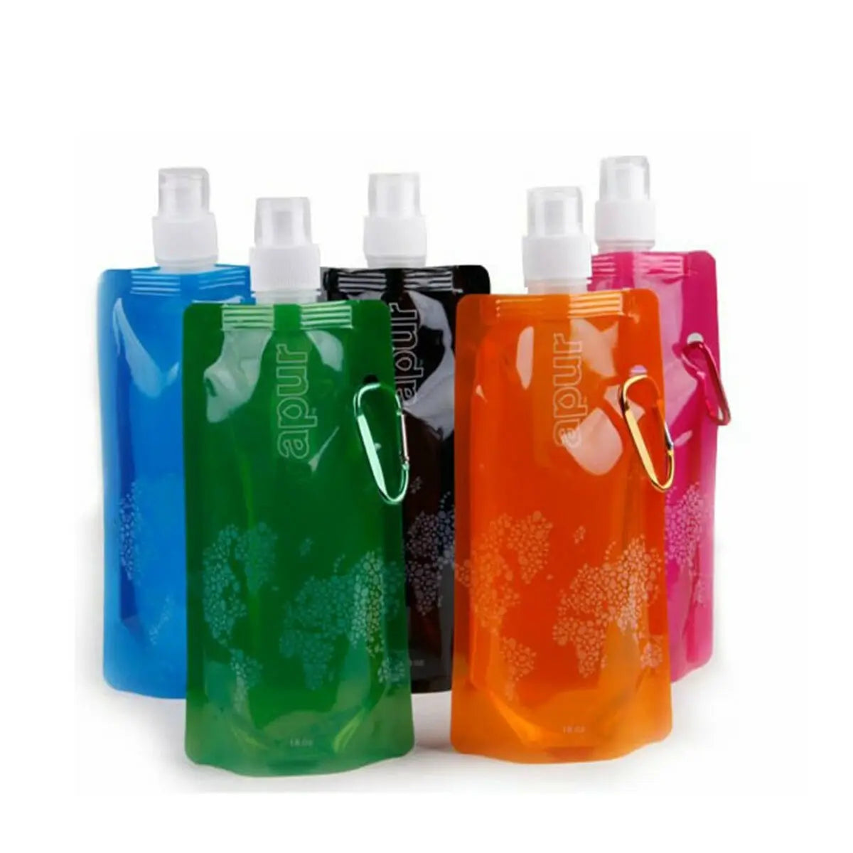 480ml Durable BPA Free Collapsible Foldable Reusable Water Bottles Folding Ice Bag Outdoor Travel Sport Running
