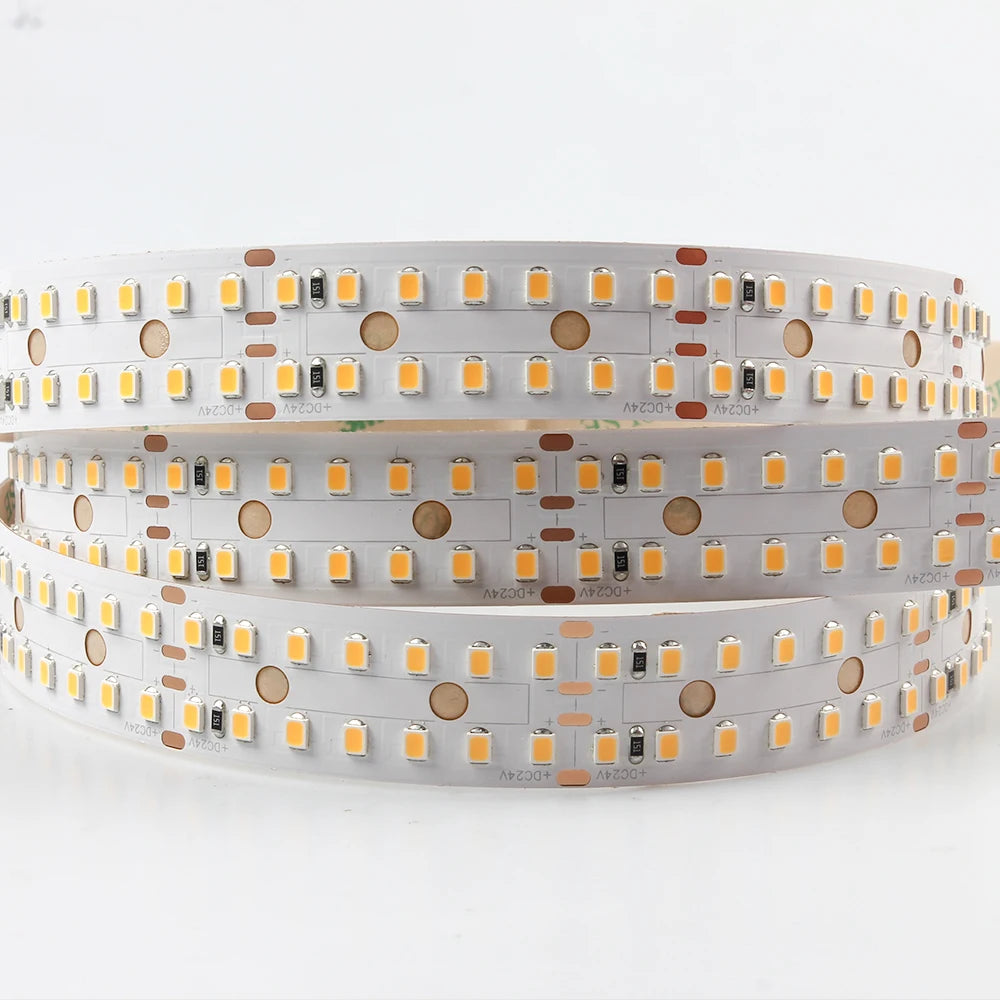 Cool White 6000K SMD 2835 DC 24V Two Lines 20mm Width Double Side PCB LED Flexible Strip Light