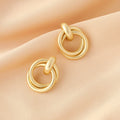 S925 Silver Needle Minimalist Vintage Staggered Geometric Hoop Earrings Stud Earring Jewelry for Women