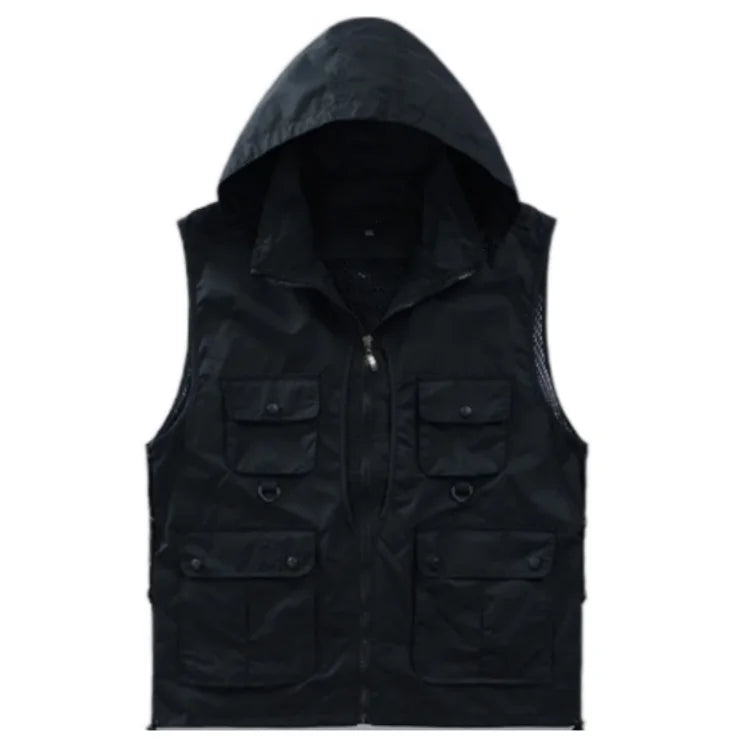 New Trend Men's Quick-Drying Canvas Vest for Outdoor Activities for Fishing Photography Work-Breathable Casual Style Outer Wear