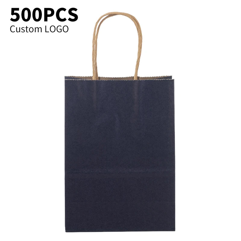 Eco-Friendly Kraft Paper Gift Bag with Patch Handle for Clothes Gifts & Shoes-Flexo Printing