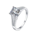 Asscher Cut 925 Sterling Silver Jewelry for Woman 2Carat D Color Promise Diamond Iced Out Moissanite Engagement Ring
