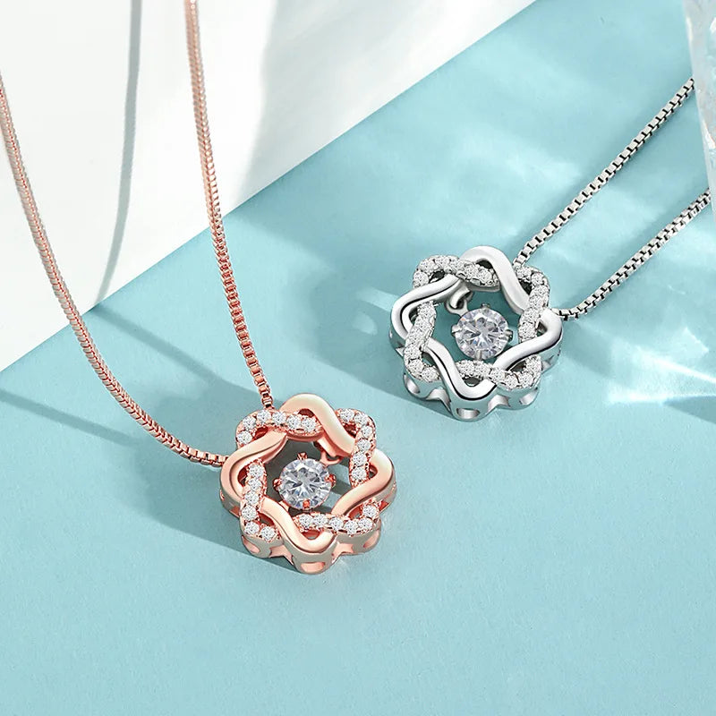 BINSHUO Wholesale Custom Brass Jewelry Diamond Choker Inlaid Zircon Jumping Octagonal Star Lingdong Pendant Charm Necklace Women