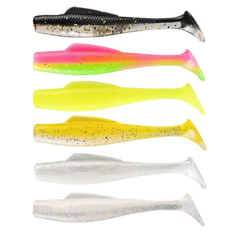 OEM TPE Material Soft Fishing Lure 4cm 6cm 8cm 10cm 12cm Plastic Paddle Tail Swimbait Bait Artificial Soft Bait for Fishing