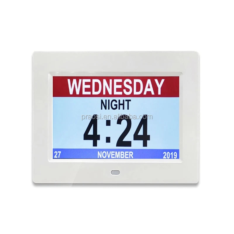 Large Fonts Display Auto Dimming 8" IPS Panel Alzheimer's Dementia Desk Digital Clock With Calendar