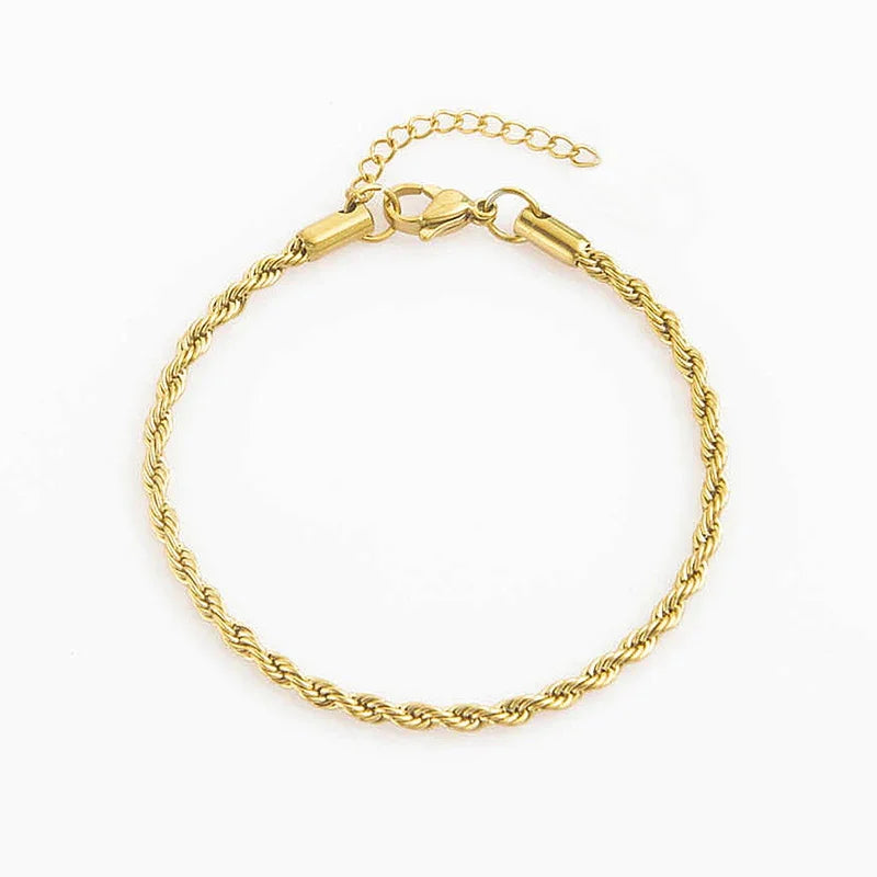 Inspire Jewelry 2.5mm 3mm 4mm 5mm Rope Chain Bracelet Hot Selling Chunky Twisted Bangle Bracelet Stainless Steel Jewelry