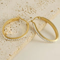 BM Hypoallergenic 18K Stainless Steel Gold Plated Diamond Hoop Earrings