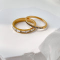 Custom Tarnish Free 18k Gold Plated Stainless Steel Jewelry Women Dainty Stackable Diamond Zircon Finger Ring for Women YF2664