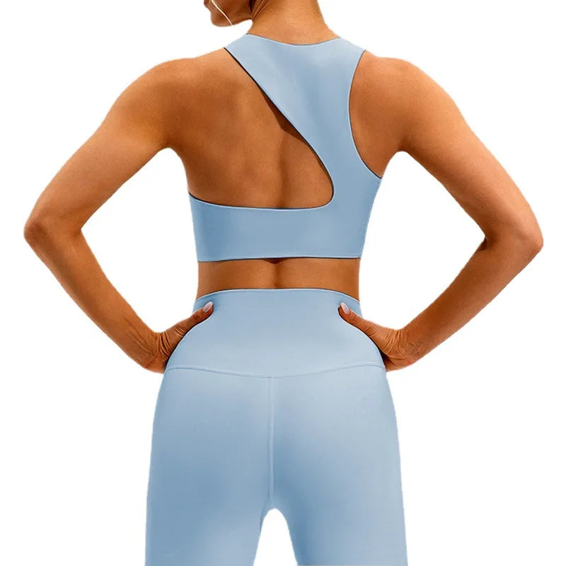 Fashionable Racer Back Top Fitness Training Breathable Yoga Bra for Women
