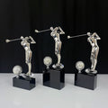 Metal Gold Silver Golfer Clear Glass Crystal Golf Ball Sports Trophy MH-NJ0531