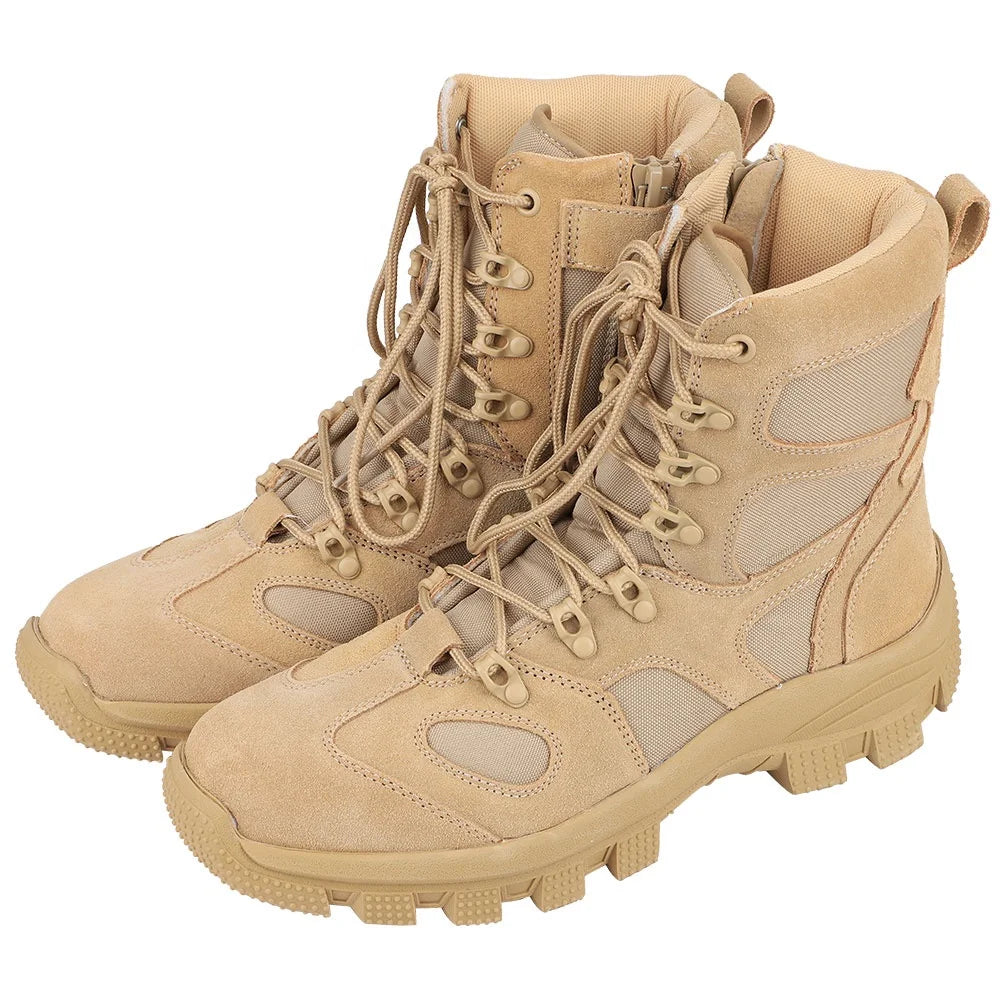 Double Safe Ready to Ship Tan Waterproof Black Non Slip Rubber Sole Training Khaki Tactical  Boots Jungle Shoes Boots