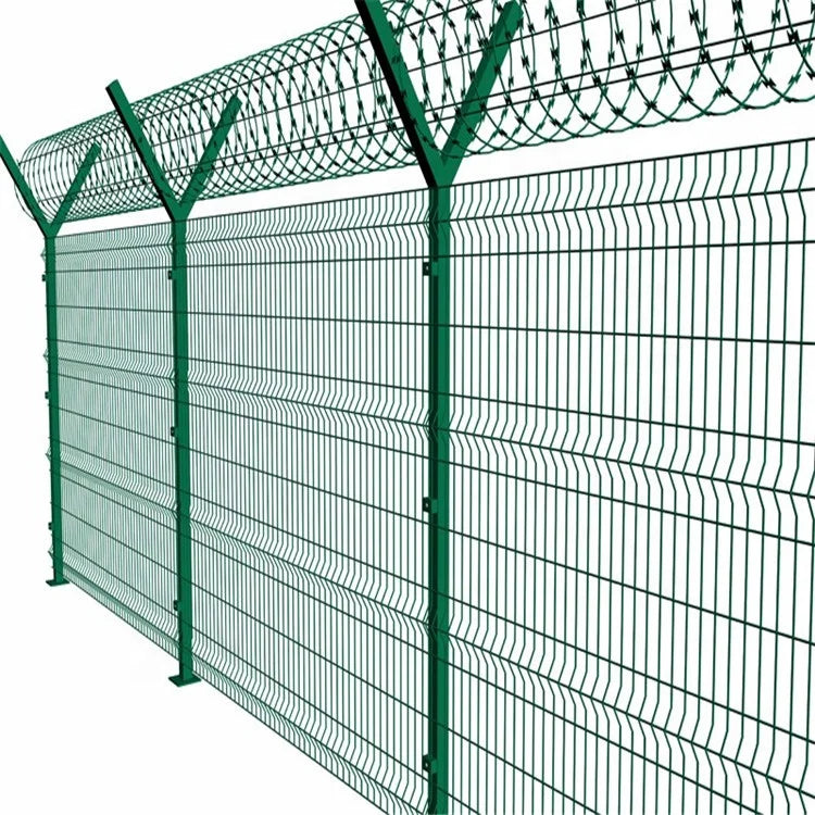 6x6 Reinforcing 3D Curvy Pvc Coated Welded Wire Mesh Fencing Metal Security Fence Panels for Airport