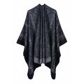2020 New Fashion Winter Oversized Women Thick Stripe Ponchos and Capes Cashmere Ponchos Shawl for Ladies