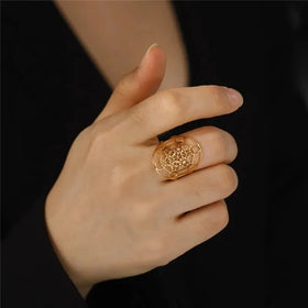 Angel Seal Archangel Metatron Cube Ring Women Sacred Geometry Rings Amulet Religious Spiritual Stainless Steel Jewelry