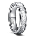 OAHLAN 4/6/8mm Fadeless Tungsten Carbide Rings Men Women Dome Polished Meteorite Inlay Ring Wedding Bands Fashion Jewelry