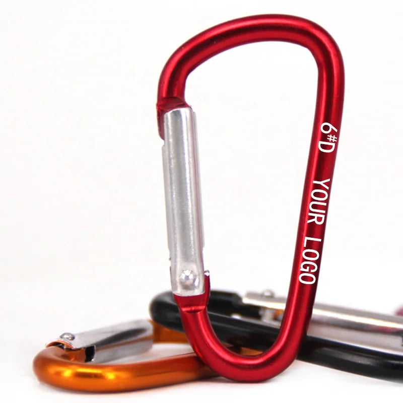 Baichao 6# D 29mm*56mm*4.2mm Heavy Industry Outdoor Zinc Finish Aluminum Alloy Snap Carabiner Hooks for Mining