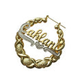QIUHAN OEM/ODM Two-tone Color Plating Personalized Nameplate XOXO Hoops Earring Custom Name Earrings