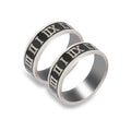 Fashion Jewelry Roman Numerals Ring Black Drop Oil Stainless Steel Rings for Men