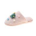 Winter cartoon plush slippers female Christmas series popular slippers soft sole flat velvet warm shoes