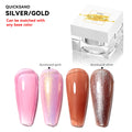 JTING High Pigment Super Shiny Quicksand Sliver and Gold Nail Art Gel Polish 2colors Can Be Matched with Any Base Color Oem