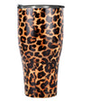 30 Oz. Double Wall Stainless Steel Leopard Tumbler Vacuum Insulated Eco-Friendly Dishwasher Safe Crystal Clear Lid Custom Logo