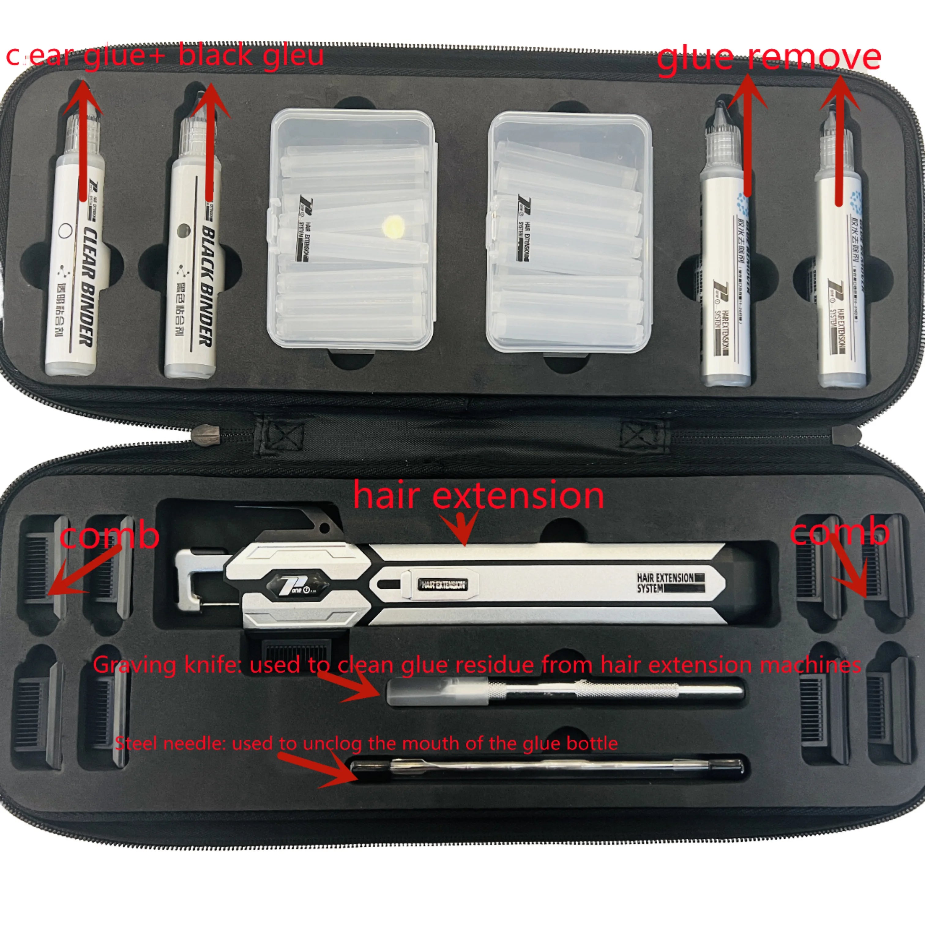Human Hair Extension Simpler Version New Tech Comb Line Machine for Human Hair Extension Kit No-trace Hair Extensions Tool